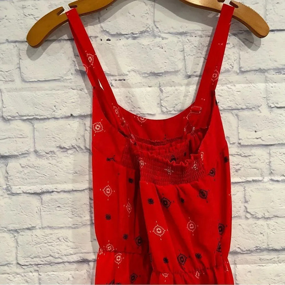 Rewind Red Sleeveless‎ Batik Smocked Mini Dress - Picture 4 of 8